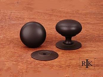 Plain Knob with Detachable Back Plate 1 1/2" (38mm) - Oil Rubbed Bronze - New York Hardware Online