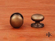 Solid Plain Knob with Backplate 1 1/4" (32mm) - Antique English - New York Hardware