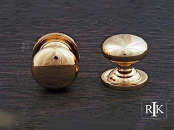 Solid Plain Knob with Backplate 1 1/4" (32mm) - Polished Brass - New York Hardware