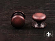 Solid Plain Knob with Backplate 1 1/4" (32mm) - Distressed Copper - New York Hardware