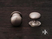 Solid Plain Knob with Backplate 1 1/4" (32mm) - Pewter - New York Hardware