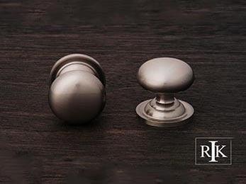 Solid Plain Knob with Backplate 1 1/4" (32mm) - Pewter - New York Hardware