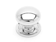 Solid Plain Knob with Backplate 1 1/4" (32mm) - Polished Nickel - New York Hardware