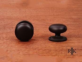 Solid Plain Knob with Backplate 1 1/4" (32mm) - Oil Rubbed Bronze - New York Hardware