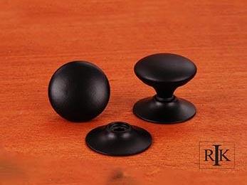 Plain Knob with Detachable Back Plate 1 1/4" (32mm) - Black - New York Hardware Online