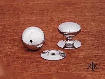 Plain Knob with Detachable Back Plate 1 1/4" (32mm) - Chrome - New York Hardware Online