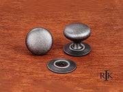 Plain Knob with Detachable Back Plate 1 1/4" (32mm) - Distressed Nickel - New York Hardware Online