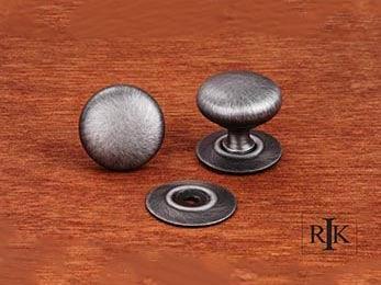 Plain Knob with Detachable Back Plate 1 1/4" (32mm) - Distressed Nickel - New York Hardware Online