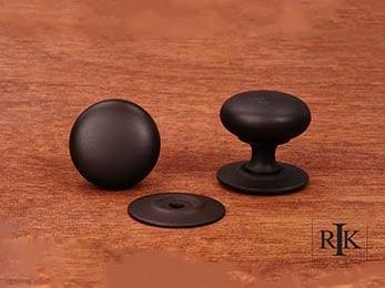 Plain Knob with Detachable Back Plate 1 1/4" (32mm) - Oil Rubbed Bronze - New York Hardware Online