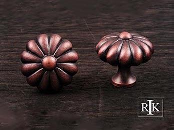 Melon Knob 1 1/2" (38mm) - Distressed Copper - New York Hardware Online