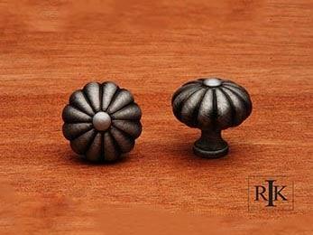Melon Knob 1 1/4" (32mm) - Distressed Nickel - New York Hardware Online