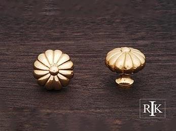 Melon Knob 1 1/4" (32mm) - Polished Brass - New York Hardware Online
