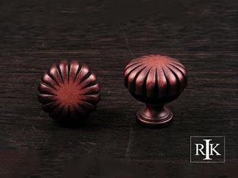 Smooth Melon Knob  1 1/4" (32mm) - Distressed Copper - New York Hardware Online