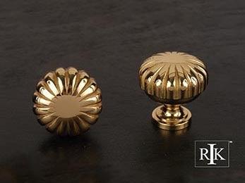 Smooth Melon Knob  1 1/4" (32mm) - Polished Brass - New York Hardware Online