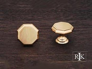 Octagonal Knob 1 1/4" (32mm) - Polished Brass - New York Hardware Online