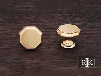 Octagonal Knob 1 1/4" (32mm) - Polished Brass - New York Hardware Online
