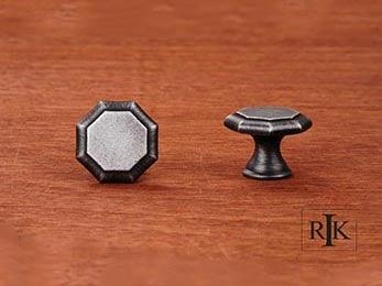 Octagonal Knob 1 1/4" (32mm) - Distressed Nickel - New York Hardware Online