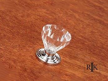 Diamond Cut Acrylic Knob 1 1/4" (32mm) - Chrome - New York Hardware Online