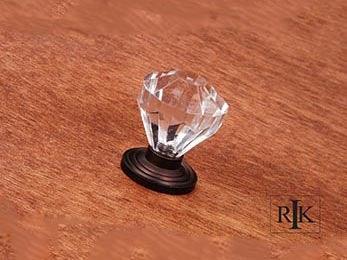 Diamond Cut Acrylic Knob 1 1/4" (32mm) - Oil Rubbed Bronze - New York Hardware Online