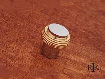 Solid Swirl Rod Knob 1 1/4" (32mm) - Chrome & Brass - New York Hardware