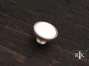 Porcelain Pewter and White Knob 1 1/4" (32mm) - Pewter - New York Hardware Online