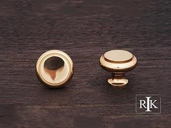 Plain Knob with Flat Brass Insert 1 1/4" (32mm) - Polished Brass - New York Hardware Online