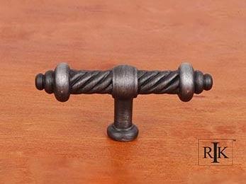 Large Twisted Knob 3 3/4" (95mm) - Distressed Nickel - New York Hardware Online