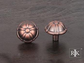 Small Petal Knob 1 1/4" (32mm) - Distressed Copper - New York Hardware