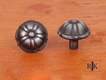Small Petal Knob 1 1/4" (32mm) - Distressed Nickel - New York Hardware