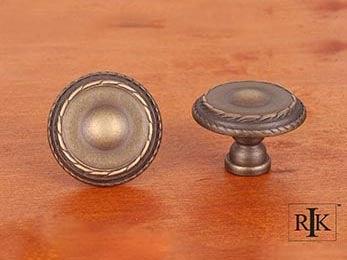 Large Double Roped Edge Knob 1 1/2" (38mm) - Antique English - New York Hardware Online