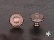 Large Double Roped Edge Knob 1 1/2" (38mm) - Distressed Copper - New York Hardware Online