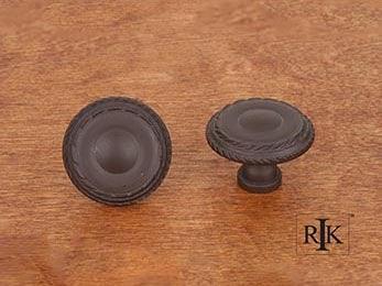 Large Double Roped Edge Knob 1 1/2" (38mm) - Oil Rubbed Bronze - New York Hardware Online