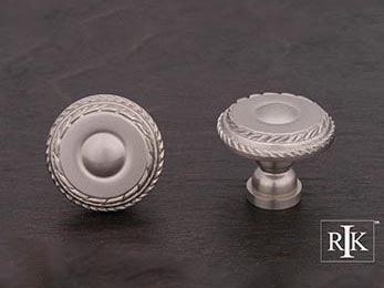 Small Double Roped Edge Knob 1 1/4" (32mm) - Pewter - New York Hardware