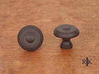 Small Double Roped Edge Knob 1 1/4" (32mm) - Oil Rubbed Bronze - New York Hardware