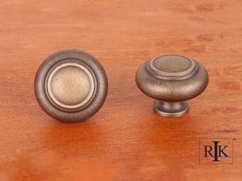 Large Double Ringed Knob 1 1/2" (38mm) - Antique English - New York Hardware Online
