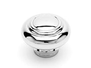 Large Double Ringed Knob 1 1/2" (38mm) - Polished Nickel - New York Hardware Online