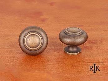 Small Double Ringed Knob 1 1/4" (32mm) - Antique English - New York Hardware