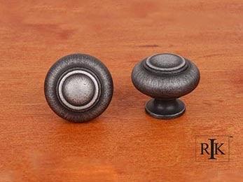 Small Double Ringed Knob 1 1/4" (32mm) - Distressed Nickel - New York Hardware