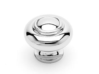 Small Double Ringed Knob 1 1/4" (32mm) - Polished Nickel - New York Hardware