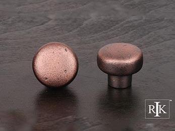 Distressed Heavy Circular Knob 1 3/8" (35mm) - Distressed Copper - New York Hardware Online