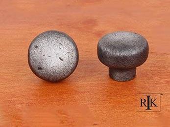 Distressed Heavy Circular Knob 1 3/8" (35mm) - Distressed Nickel - New York Hardware Online