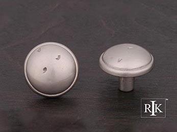 Distressed Mushroom Knob with Ring Edge 1 3/8" (35mm) - Pewter - New York Hardware Online