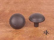 Distressed Mushroom Knob with Ring Edge 1 3/8" (35mm) - Oil Rubbed Bronze - New York Hardware Online