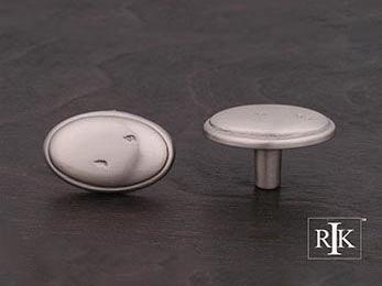 Distressed Oval Knob with Ring Edge 1 5/8" (41mm) - Pewter - New York Hardware Online