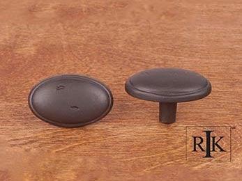 Distressed Oval Knob with Ring Edge 1 5/8" (41mm) - Oil Rubbed Bronze - New York Hardware Online