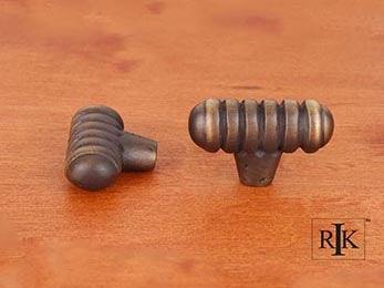 Distressed Large Ribbed Knob 1 13/16" (46mm) - Antique English - New York Hardware Online