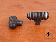 Distressed Large Ribbed Knob 1 13/16" (46mm) - Distressed Nickel - New York Hardware Online