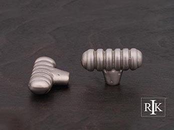 Distressed Large Ribbed Knob 1 13/16" (46mm) - Pewter - New York Hardware Online