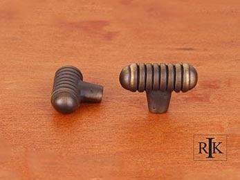 Distressed Small Ribbed Knob 1 9/16" (40mm) - Antique English - New York Hardware Online