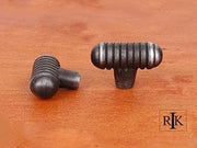 Distressed Small Ribbed Knob 1 9/16" (40mm) - Distressed Nickel - New York Hardware Online